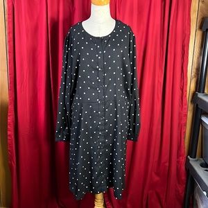 Loft black/white polka dot shirt dress